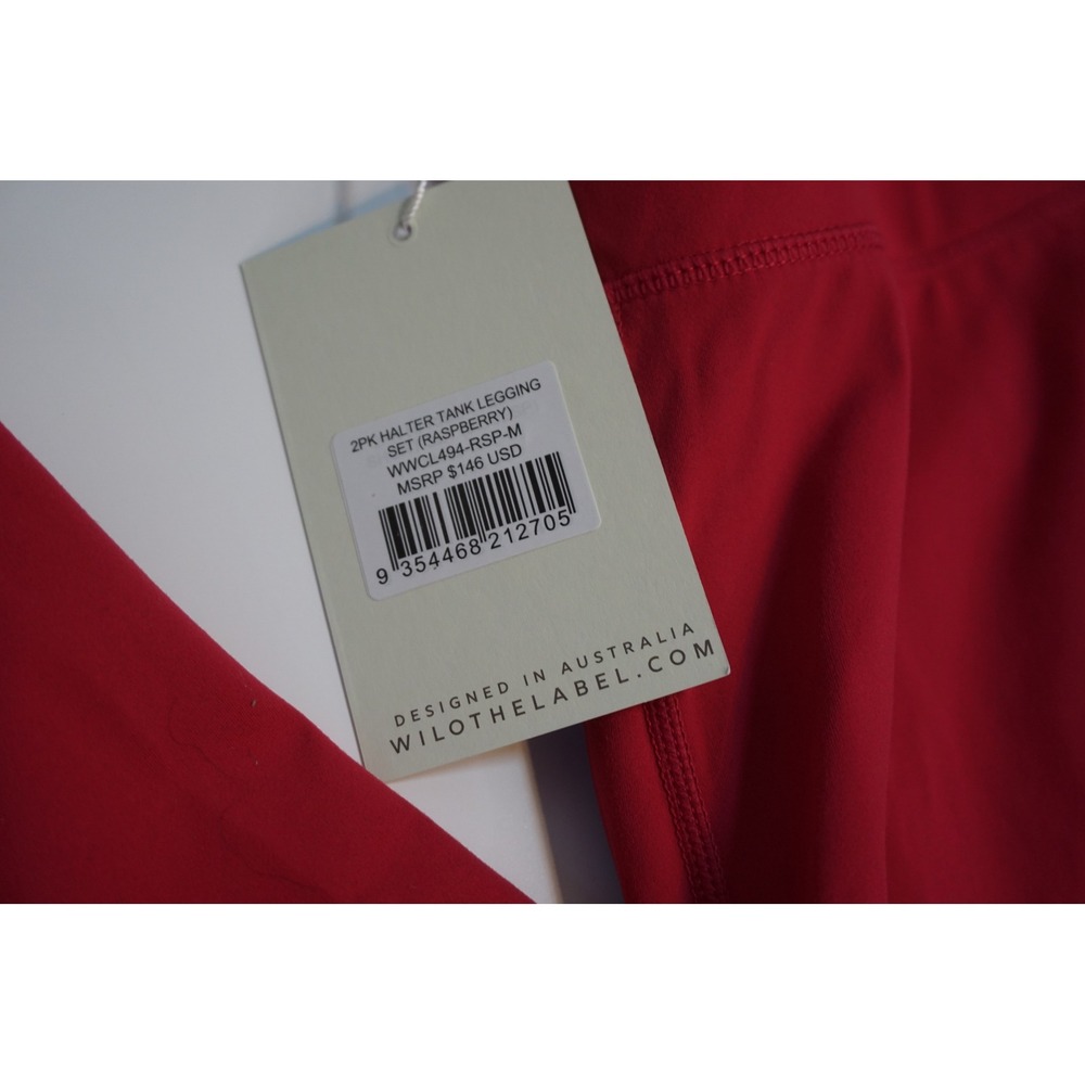 Wilo The Label 2PK Halter Tank Legging Set Raspberry Pink WWCL494-RSP-M Womens M - Picture 7 of 12